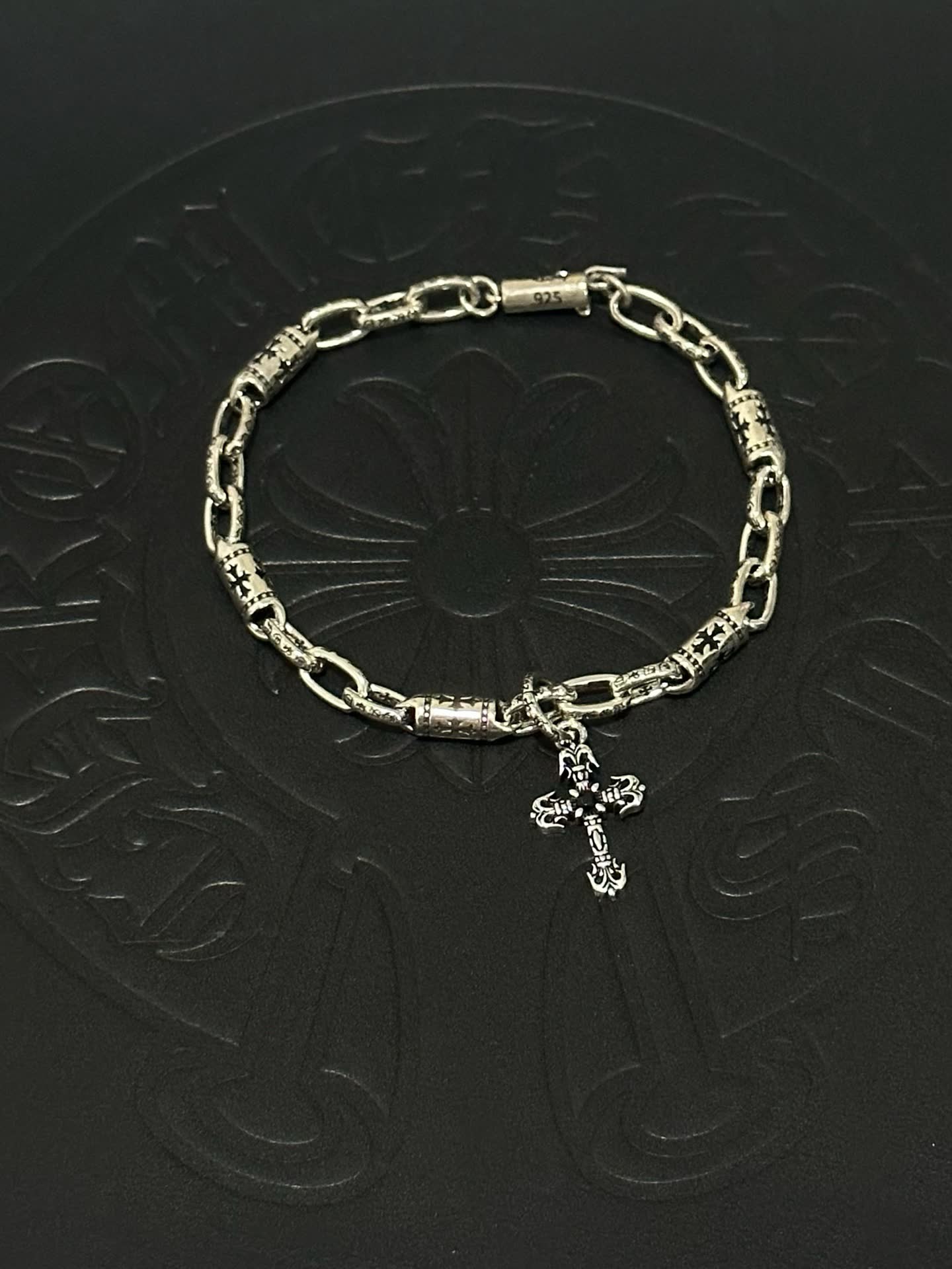 Chrome Hearts 925 Sterling Silver Cross Charm Bracelet Chrome Hearts 925 Sterling Silver Cross Charm Bracelet